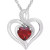 Birthstone Gemstone & Diamond Accent Heart Pendant Necklace in Sterling Silver