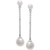Cultured Freshwater Pearl (3 & 5mm) Chain Linear Drop Earrings in Sterling Silver
