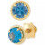 Children's Cubic Zirconia Beaded Frame Stud Earrings in 14k Gold