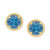 Children's Cubic Zirconia Beaded Frame Stud Earrings in 14k Gold