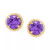 Children's Cubic Zirconia Beaded Frame Stud Earrings in 14k Gold