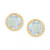 Children's Cubic Zirconia Beaded Frame Stud Earrings in 14k Gold