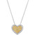 Sunny Yellow Diamond (1/5 ct. t.w.) & Vanilla Diamond (1/5 ct. t.w.) Heart 18" Pendant Necklace in Platinum & 18k Gold