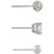 3-Pc. Set Cubic Zirconia, Crystal, & Polished Stud Earrings in Sterling Silver, Created for Macy's