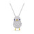 Created Blue and White Sapphire (2 3/4 ct. t.w.) Chick Bird Necklace in 18k Two-Tone Over Sterling Silver