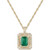 Emerald (9/10 ct. t.w.) & Diamond (1/3 ct. t.w.) 18" Pendant Necklace in 14k White Gold