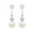 Cultured Freshwater Pearl (7mm) and Diamond (1/20 ct. t.w.) Earrings in Sterling Silver