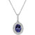 Tanzanite (1-1/4 ct. t.w.) & Diamond (1/5 ct. t.w.) Oval Halo Pendant Necklace in 14k White Gold, 16" + 2" extender