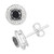 Black Diamond (7/8 ct. t.w.) & White Diamond (1/10 ct. t.w.) Halo Stud Earrings in Sterling Silver