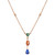 Multi-Gemstone (1-3/4 ct. t.w.) & Diamond (1/10 ct. t.w.) Triple Drop 16" Pendant Necklace in 14k Rose Gold