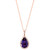 EFFY® Amethyst (4-7/8 ct. t.w.) & Diamond (1/4 ct. t.w.) Teardrop Halo 18" Pendant Necklace in 14k Rose Gold