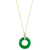 EFFY® Dyed Green Jade & Diamond (1/10 ct. t.w.) Circle 18" Pendant Necklace in 14k Gold
