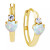 Lab-Created Opal (1/5 ct. t.w.) & Lab-Created White Sapphire (1/10 ct. t.w.) Heart Small Hoop Earrings, 0.5"
