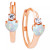 Lab-Created Opal (1/5 ct. t.w.) & Lab-Created White Sapphire (1/10 ct. t.w.) Heart Small Hoop Earrings, 0.5"