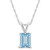 Aquamarine Pendant Necklace (1-3/8 ct.t.w) in 14K White Gold