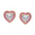 Cubic Zirconia Pink Enamel Heart Stud Earrings, Created for Macy's