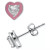 Cubic Zirconia Pink Enamel Heart Stud Earrings, Created for Macy's