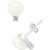 EFFY® Cultured Freshwater Pearl (7 mm) & Diamond (1/10 ct. t.w.) Stud Earrings in Sterling Silver