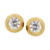 Cubic Zirconia Bezel-Set Stud Earrings in 14k Yellow or Rose Gold
