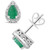 Emerald (3/4 ct. t.w.) and Diamond Accent Stud Earrings in Sterling Silver