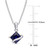 Lab-Created Blue Sapphire Square 18" Pendant Necklace (1-1/3 ct. t.w.) in Sterling Silver