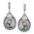 Cultured Tahitian Baroque Pearl (11mm) & Diamond Accent Drop Earrings in White Gold