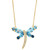 EFFY® Multi-Topaz (2-3/8 ct. t.w.) & Diamond (1/20 ct. t.w.) Dragonfly 17" Pendant Necklace in 14k Gold