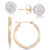 2-Pc. Set Crystal Fireball Stud and Polished Hoop Earrings in 10k Gold