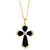 EFFY® Onyx & Diamond (1/6 ct. t.w.) 18" Cross Pendant Necklace in 14k Gold