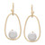 Cultured Freshwater Pearl (11x12mm) Drop Earrings in 14k Gold-Plated Sterling Silver