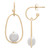 Cultured Freshwater Pearl (11x12mm) Drop Earrings in 14k Gold-Plated Sterling Silver