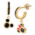 Cubic Zirconia & Enamel Mickey & Minnie Mouse Dangle Mismatch Hoop Earrings in 18k Gold-Plated Sterling Silver