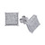 Cubic Zirconia Square Cluster Stud Earrings in Sterling Silver
