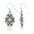 Marcasite and Blue Topaz (6 ct. t.w.)  Drop Wire Earrings in Sterling Silver