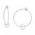 Cultured Freshwater Pearl (10mm) Textured Medium Hoop Earrings in 14k Gold-Plated Sterling Silver, 1.5"