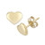 Flat Heart Stud Earrings Set in 14k Gold (8mm)