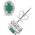 Emerald (9/10 ct. t.w.) and Diamond Accent Stud Earrings in Sterling Silver