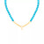 Reconstituted Turquoise & Polished Gold Bead Initial 18" Pendant Necklace in 14k Gold-Plated Sterling Silver