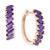 EFFY® Multi-Amethyst Small Hoop Earrings (1-1/2 ct. t.w.) in 14k Rose Gold-Plated Sterling Silver
