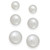 Cultured Freshwater Pearl 3 piece Stud Earring Set in Sterling Silver (6-10mm)