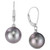 Cultured Tahitian Pearl (10mm) Leverback Drop Earrings in 14k White Gold