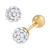 2-Pc. Set Crystal Ball Front & Back Stud & Dangle Hoop Earrings in 14k Gold