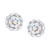 2-Pc. Set Crystal Ball Front & Back Stud & Dangle Hoop Earrings in 14k Gold