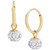 2-Pc. Set Crystal Ball Front & Back Stud & Dangle Hoop Earrings in 14k Gold