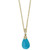 EFFY® Diamond (1/20 ct. t.w.) & Turquoise (12 x 8mm) 18" Pendant In 14k Gold