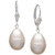 Cultured Freshwater Baroque Pearl (11 x 15mm) Leverback Drop Earrings in Sterling Silver (Also available in White, Pink & Gray Pearls)