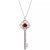 Lab-Created Garnet (5/8 ct. t.w.) & Diamond Accent Key 18" Pendant Necklace in Sterling Silver & 10K Gold