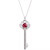 Lab-Created Garnet (5/8 ct. t.w.) & Diamond Accent Key 18" Pendant Necklace in Sterling Silver & 10K Gold