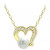 Freshwater Pearl (5mm) & Cubic Zirconia Open Heart Pendant Necklace, 16" + 2" extender, Created for Macy's