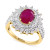 EFFY® Sapphire (1-7/8 ct. t.w.) & Diamond (1/4 ct. t.w.) Halo Statement Ring in 14k White Gold (Also in Ruby and Emerald)
